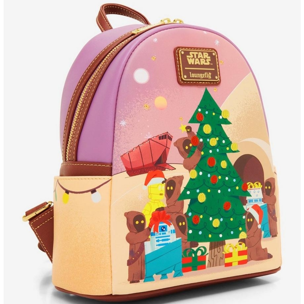Loungefly Star Wars Jawa Christmas Tree Mini Backpack Luke Skywalker C-3PO R2-D2 - Picture 2 of 6